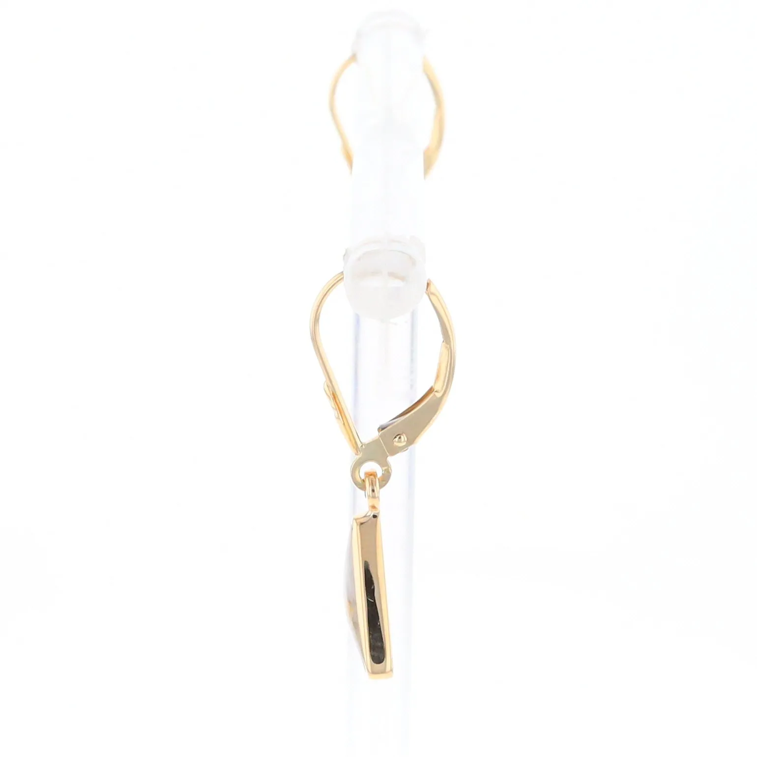 Gold Quartz Triangle Inlaid Earrings - G2
