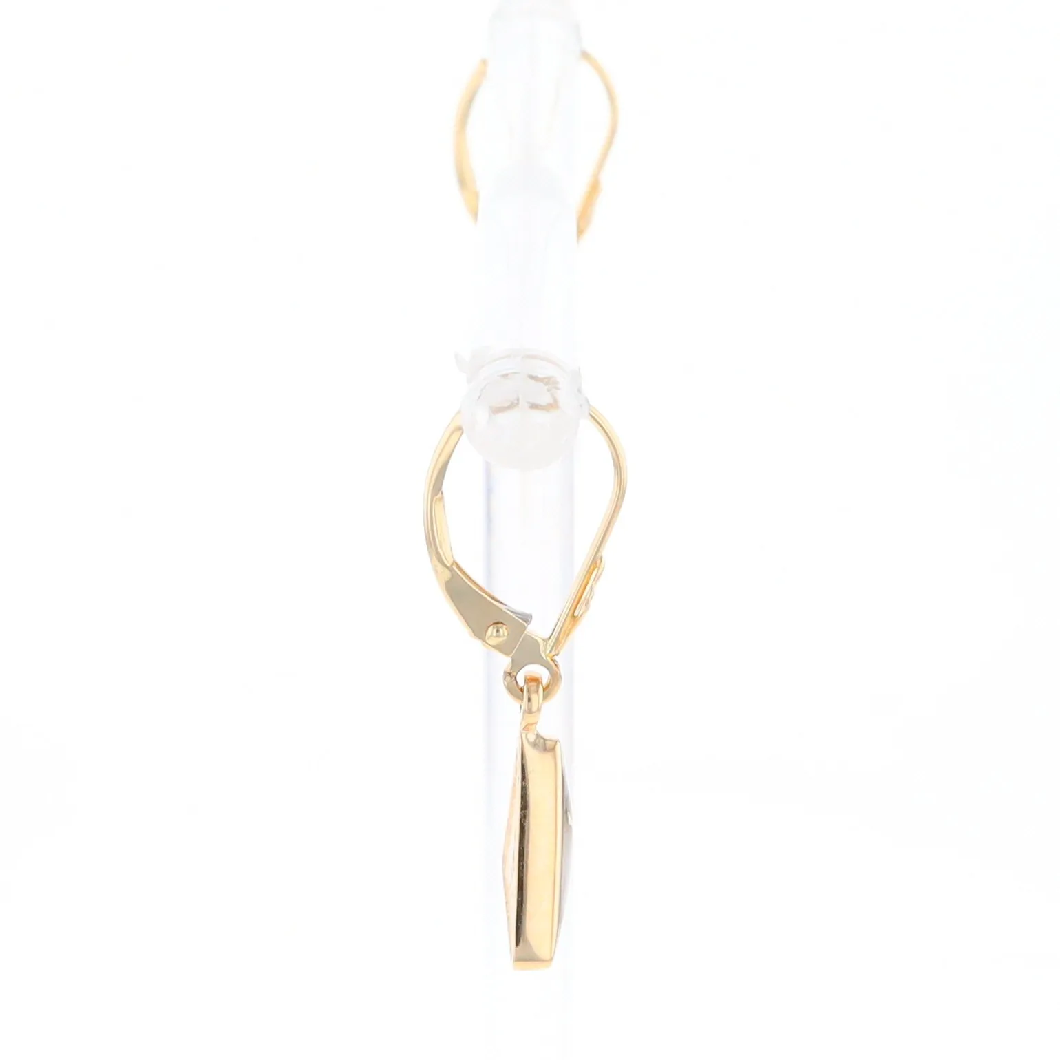 Gold Quartz Triangle Inlaid Earrings - G2