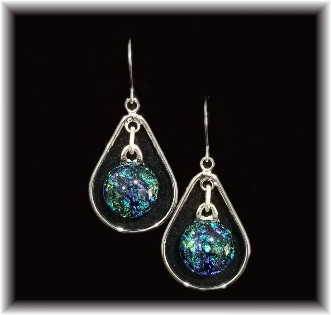 Green Gold Hoop Dot Earring
