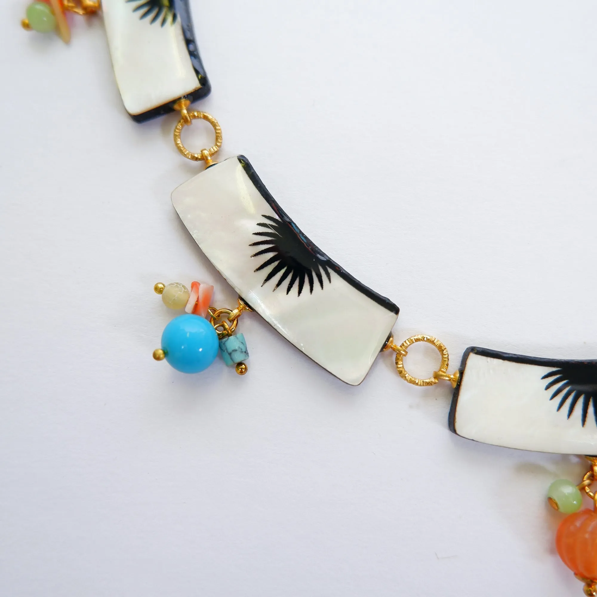 GUADALAJARA . beaded graphic collar necklace