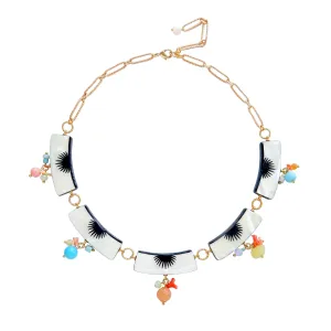 GUADALAJARA . beaded graphic collar necklace