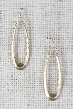 Hammered Oval Dangle Earrings