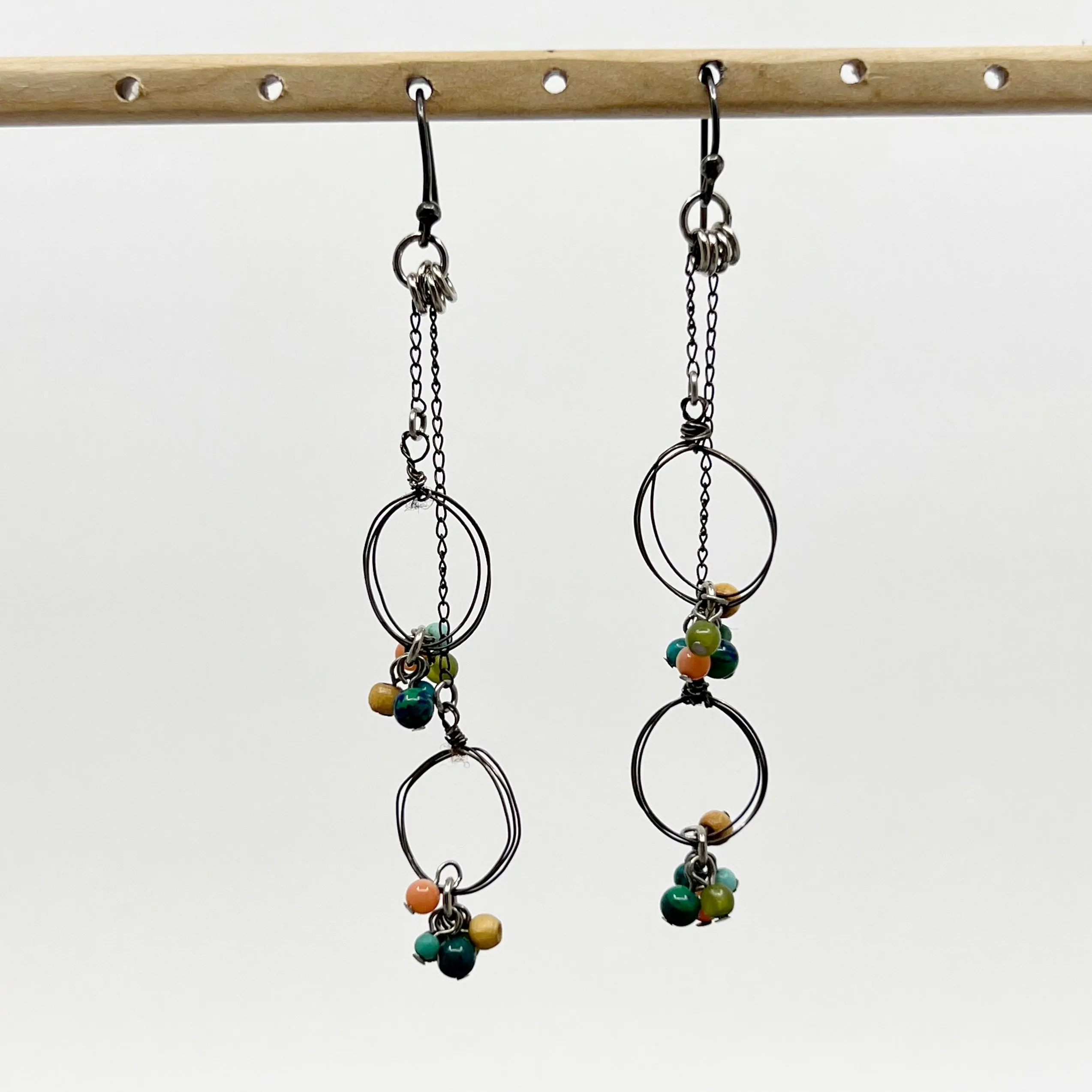 Hand Made Sterling silver bead earrings GM142