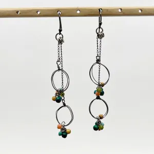 Hand Made Sterling silver bead earrings GM142