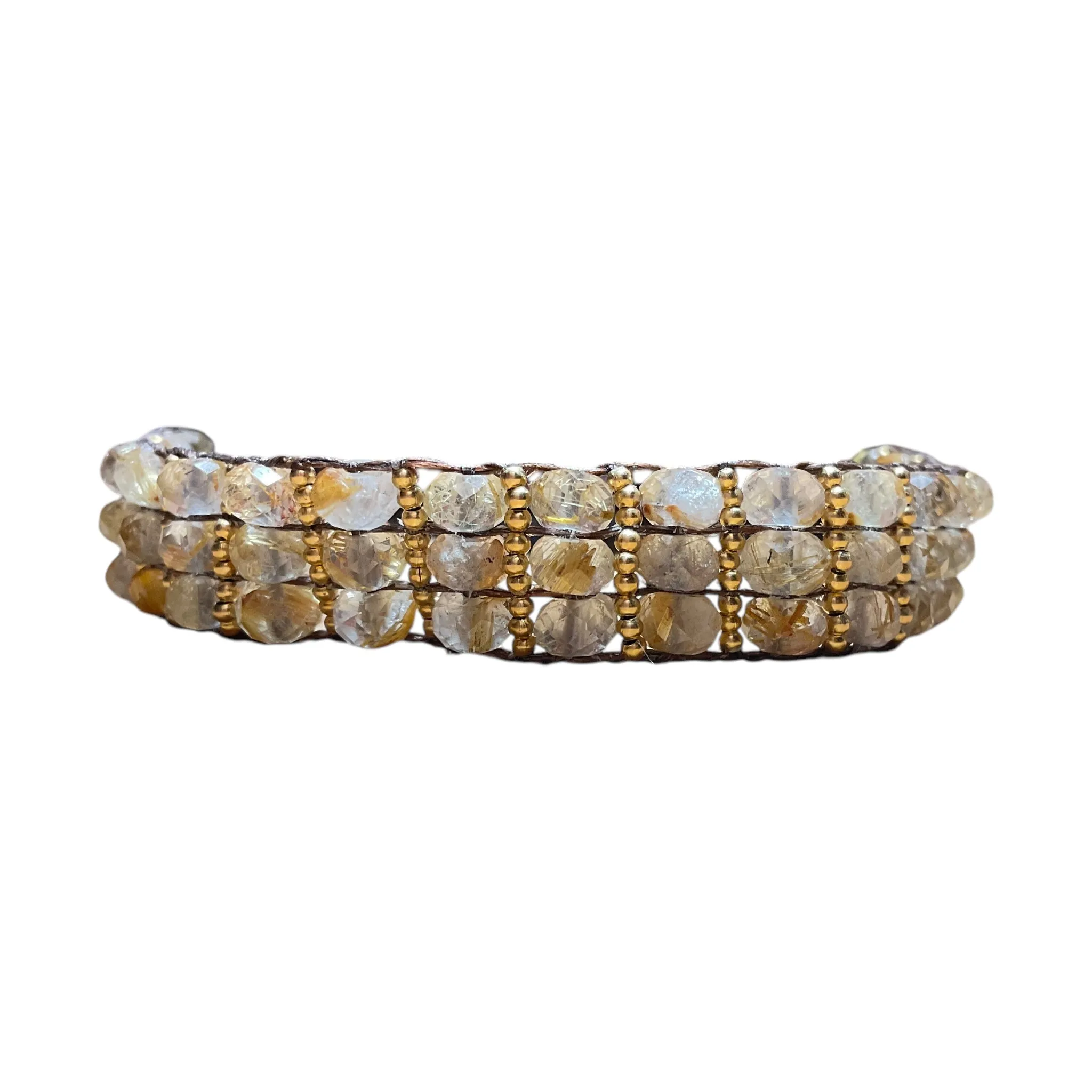 Handmade Citrine Gemstone Beaded Bracelet - Stormie Art Original Jewelry