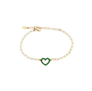 Heart Outline Enamel Bracelet