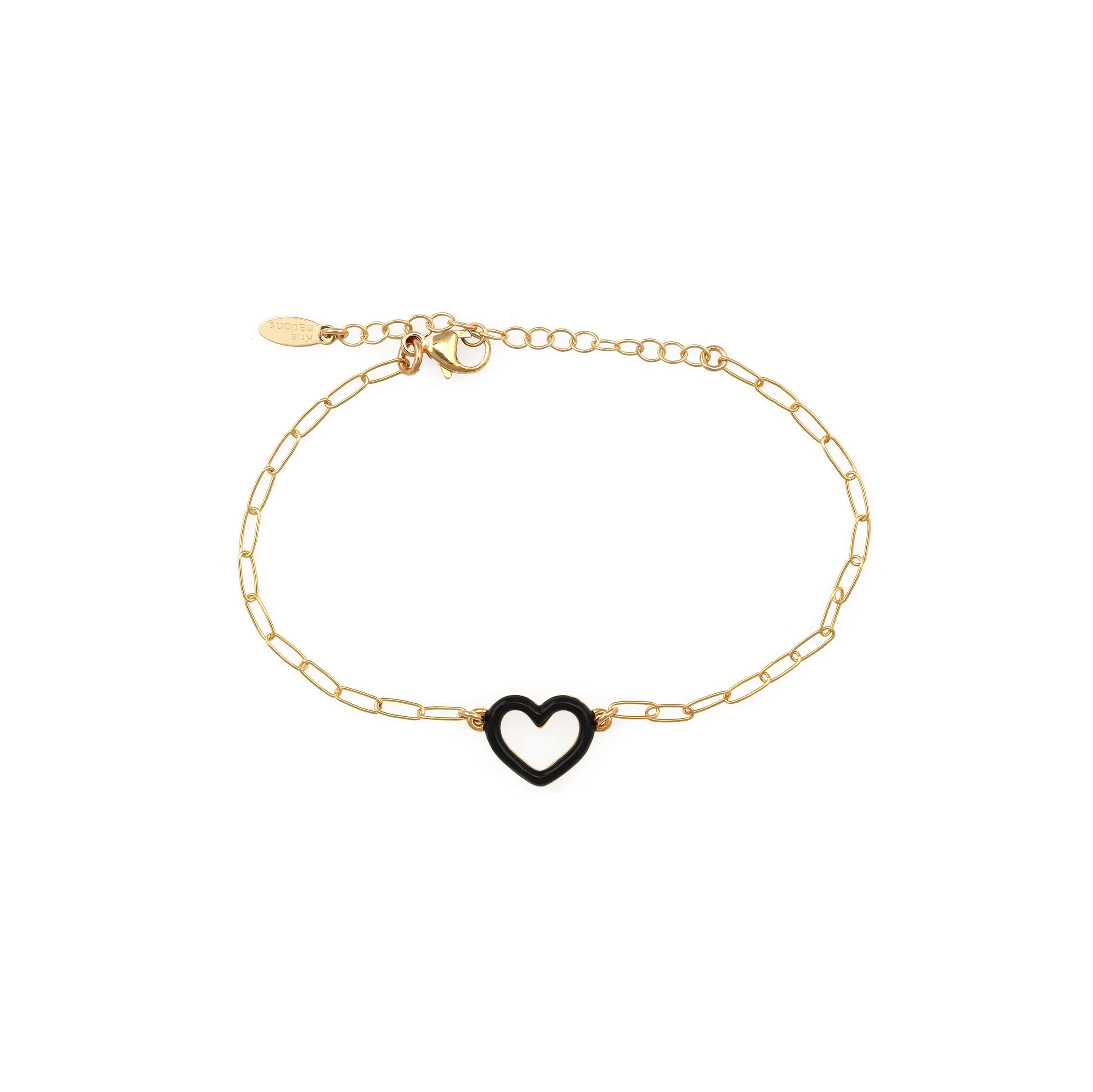 Heart Outline Enamel Bracelet