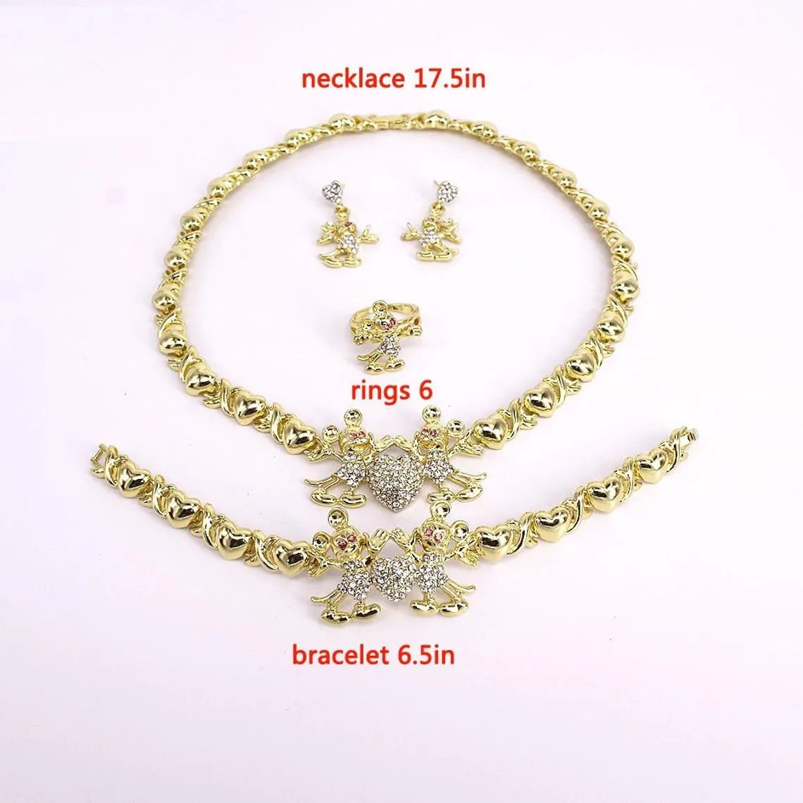 Hugs and Kisses XO Kids Necklace Set