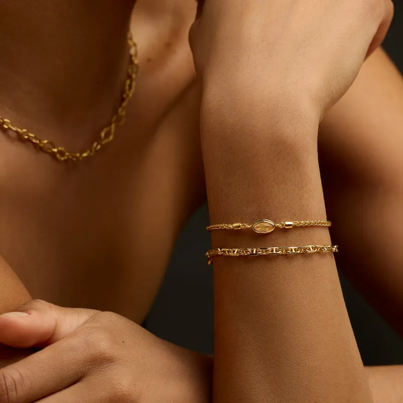 Iris Bracelet, Citrine, Gold