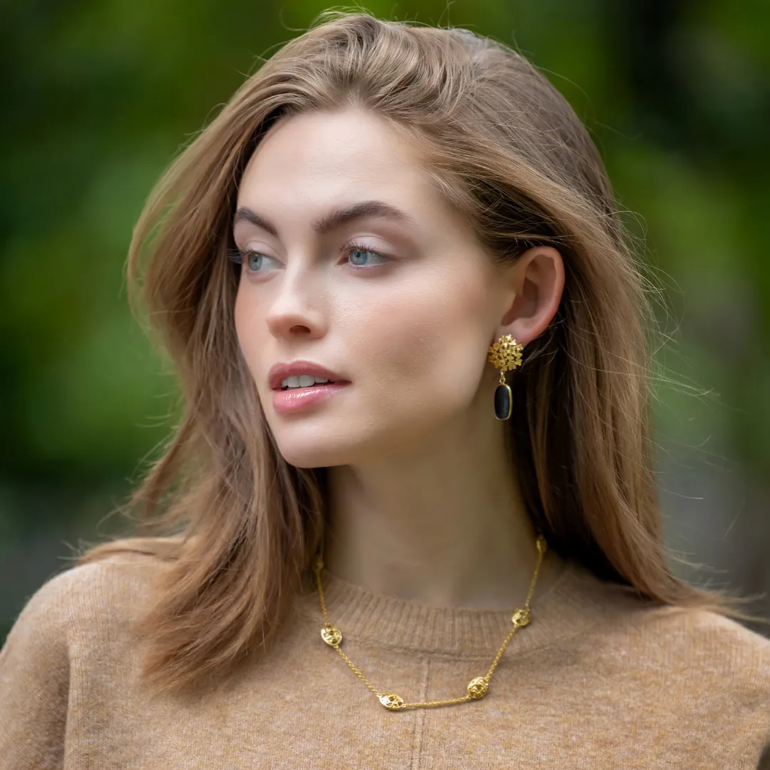 Jardin Hydrangea Blue Quartz Drop Earrings