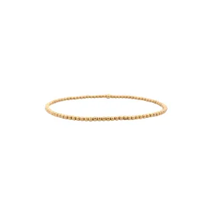 Karen Lazar Stretch 2mm Yellow Gold Beaded Bracelet Size 6.25