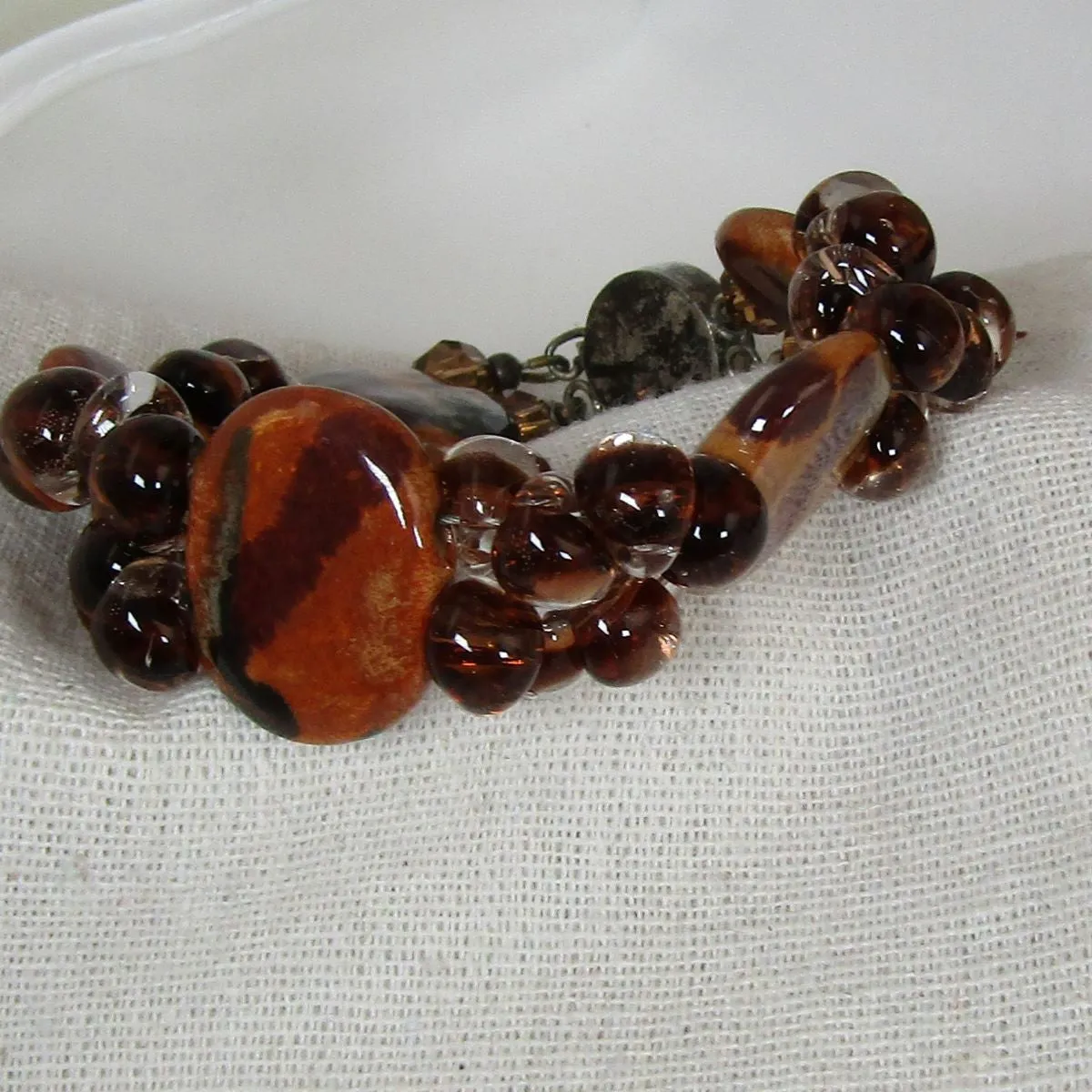 Kazuri Cuff Bracelet in African Sunset Colors
