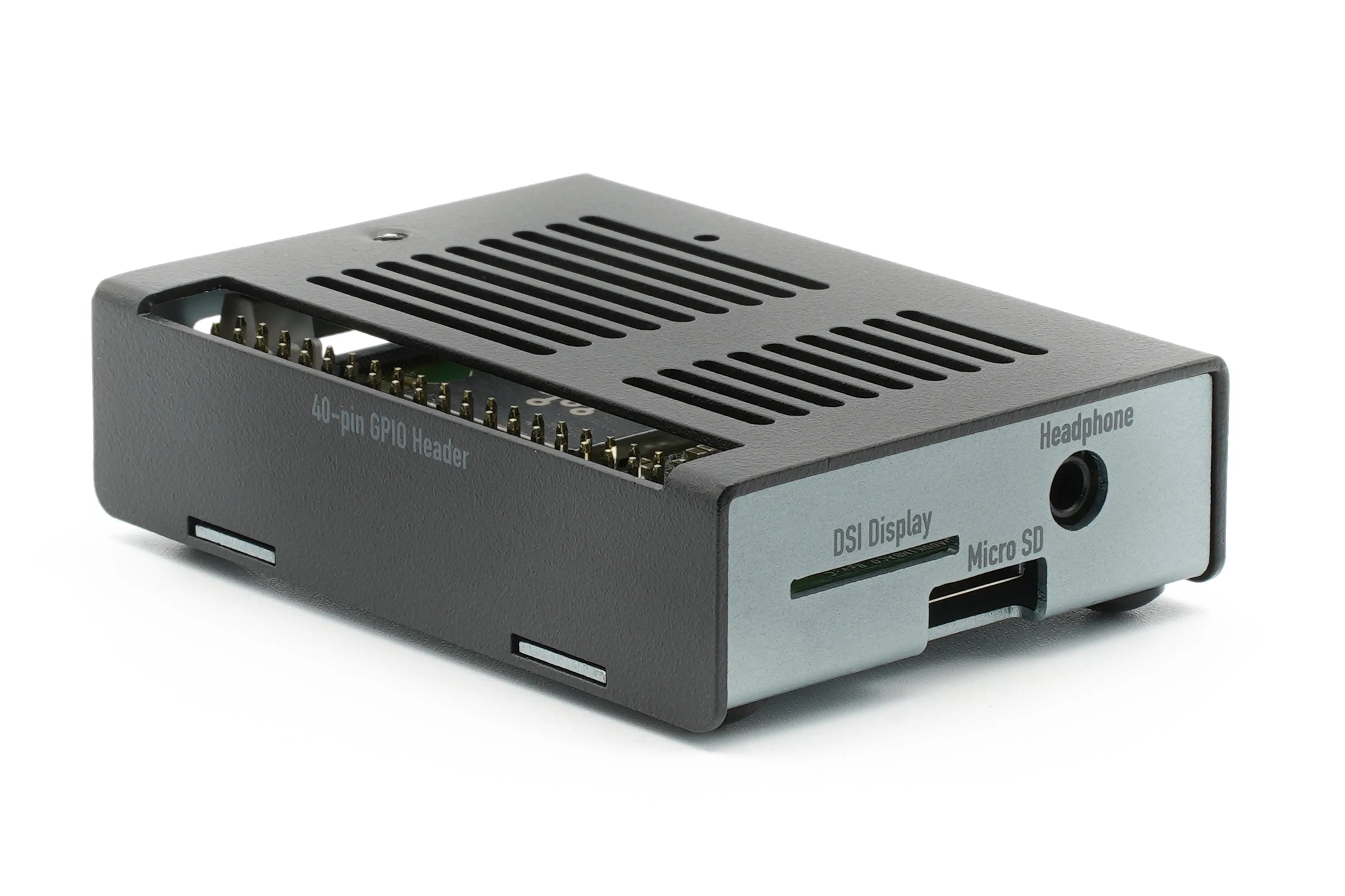 KKSB Coral Dev Board Mini Case with GPIO Access - Black and Gray Aluminium