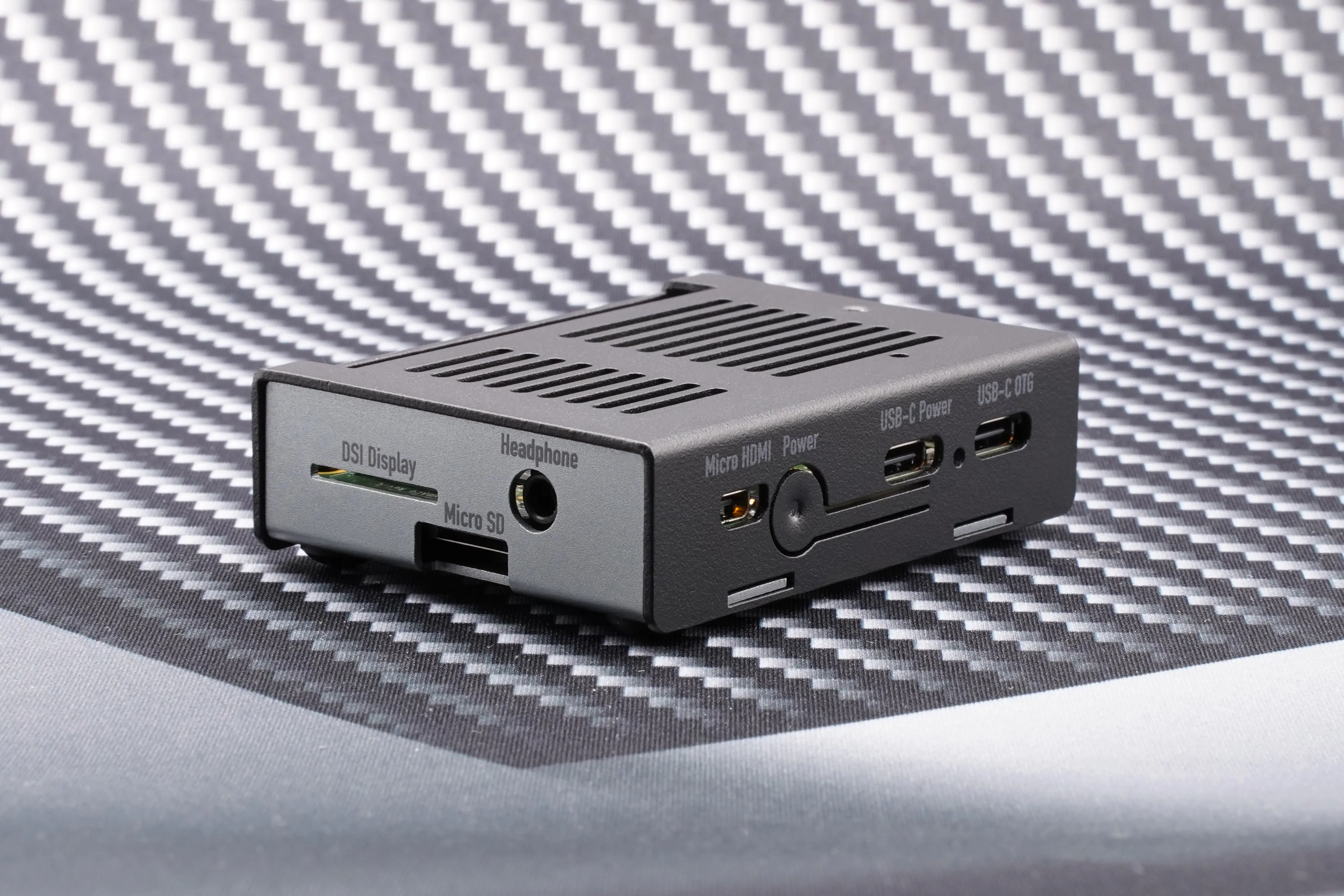 KKSB Coral Dev Board Mini Case with GPIO Access - Black and Gray Aluminium