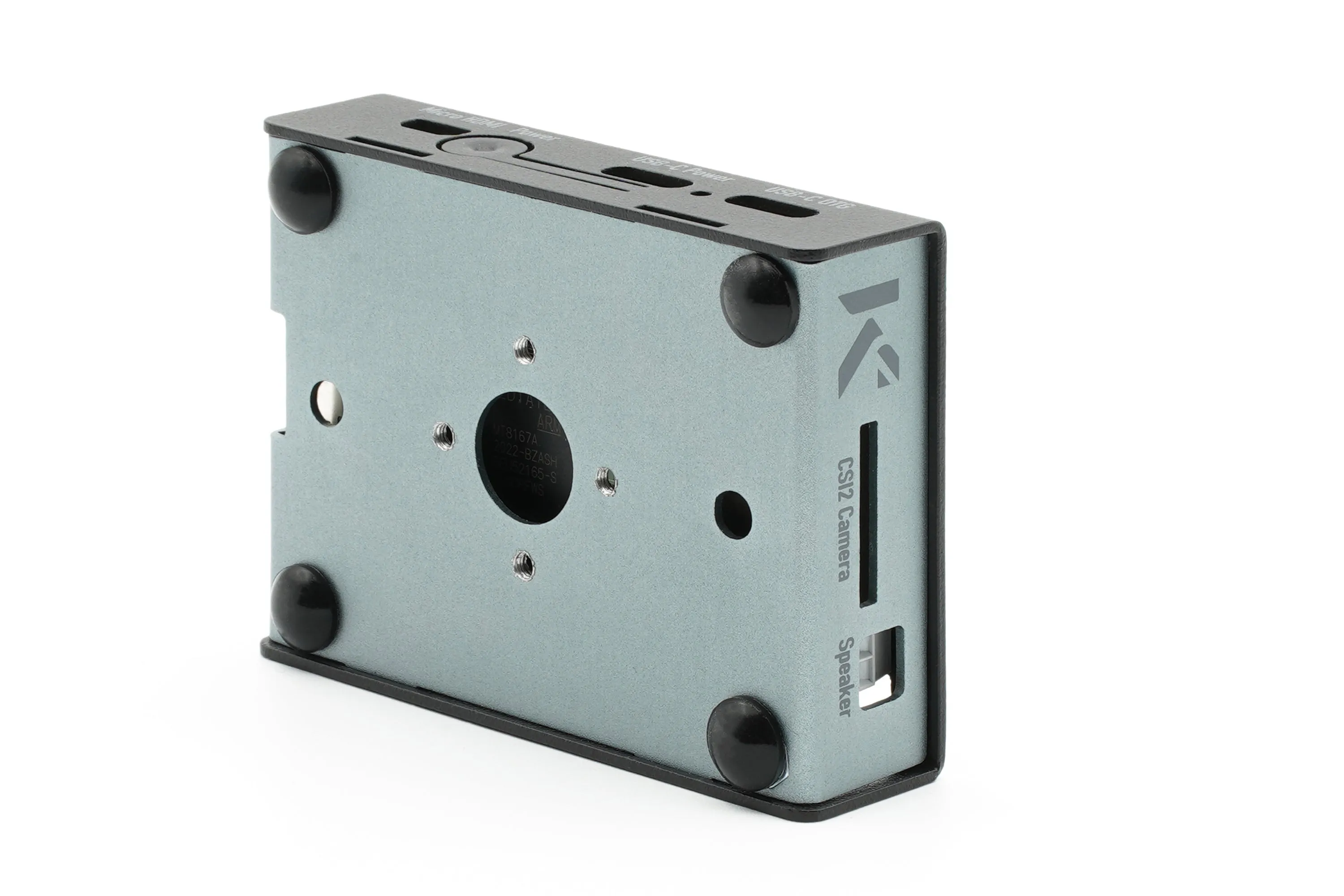 KKSB Coral Dev Board Mini Case with GPIO Access - Black and Gray Aluminium