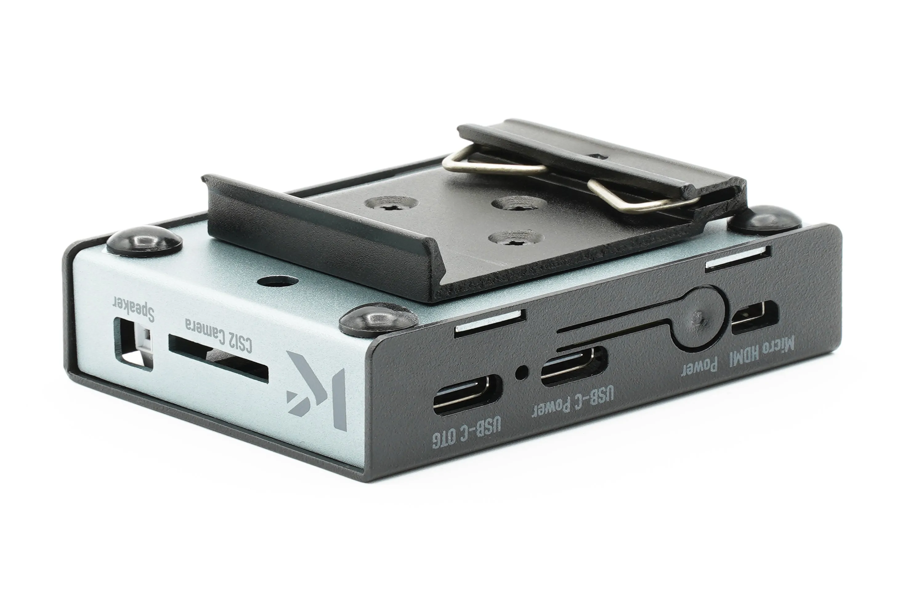 KKSB Coral Dev Board Mini Case with GPIO Access - Black and Gray Aluminium