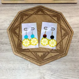 Lemon Double Dangles - Acrylic Earrings