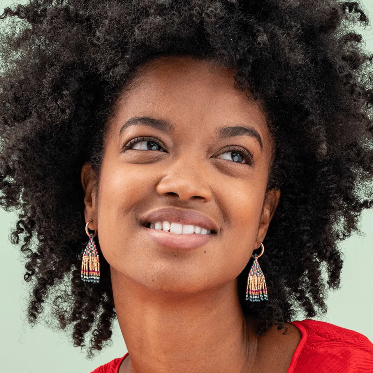 Leta Mini Gold Hoop Fringe Earrings