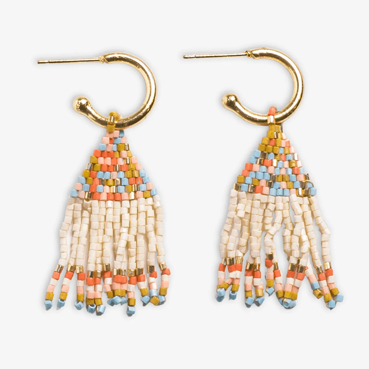 Leta Mini Gold Hoop Fringe Earrings