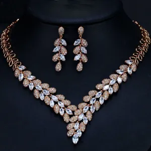 Luxy Moon Party Necklace Cubic Zirconia Wedding Jewelry Sets