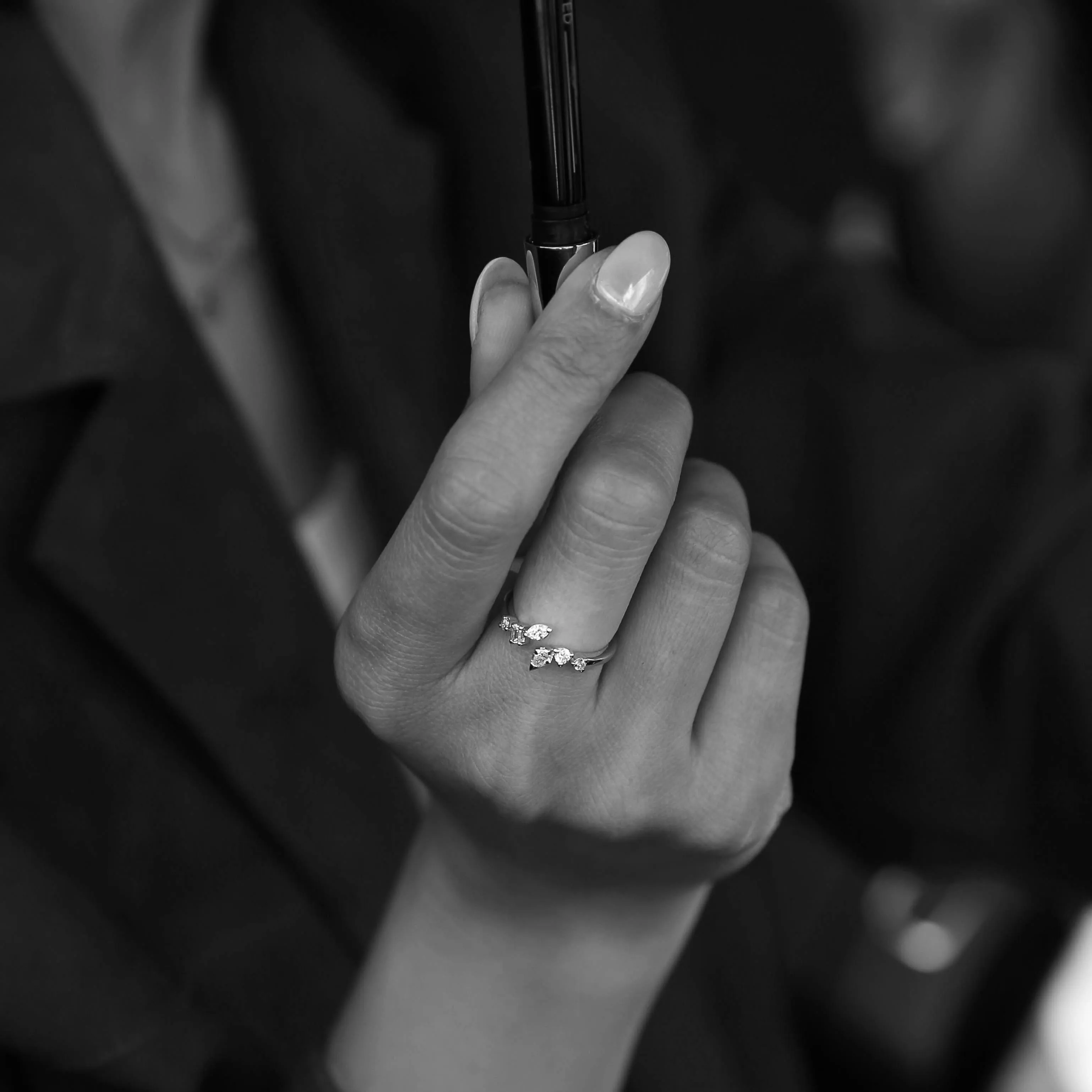 Medley x Dinnara Lab-Grown Diamond 0.25ct Bypass Ring in 10k Gold