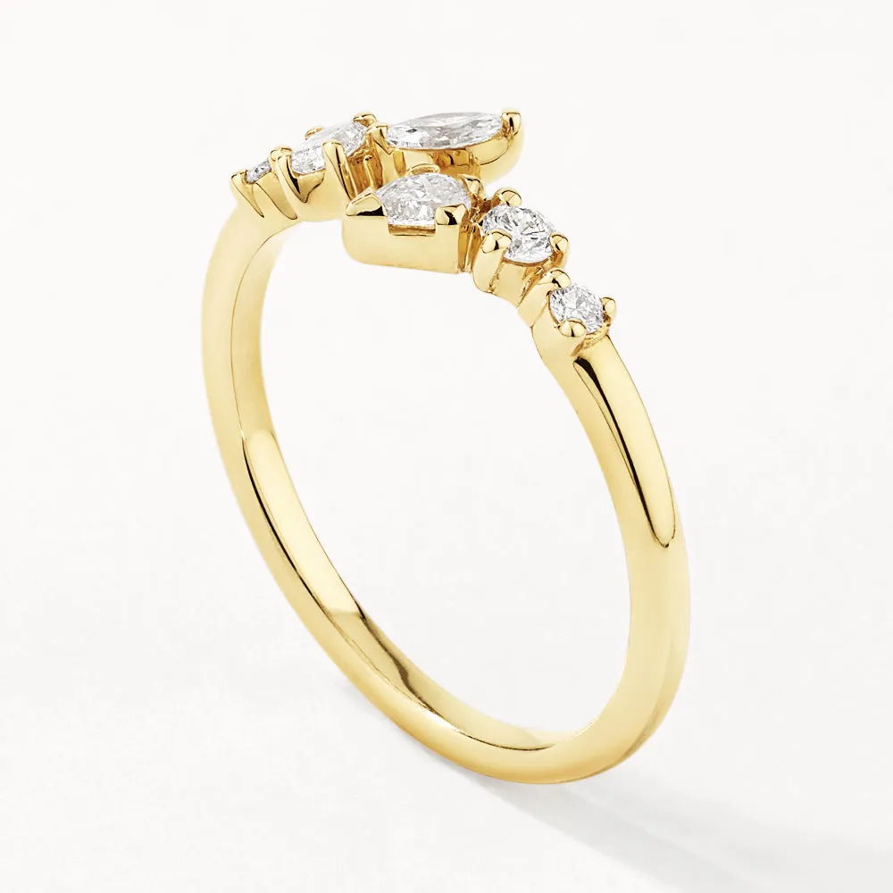 Medley x Dinnara Lab-Grown Diamond 0.25ct Bypass Ring in 10k Gold