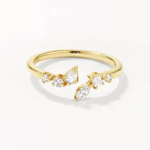 Medley x Dinnara Lab-Grown Diamond 0.25ct Bypass Ring in 10k Gold