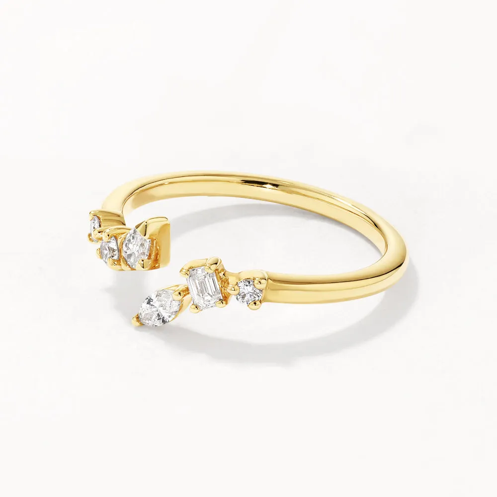 Medley x Dinnara Lab-Grown Diamond 0.25ct Bypass Ring in 10k Gold