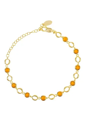 Milan Link Gemstone Bracelet Gold Citrine