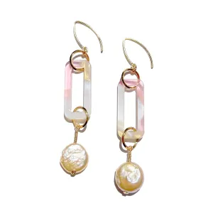 MPR x IMAGINARIUM: Peach Pearl   Roze Quartz Marble Earrings