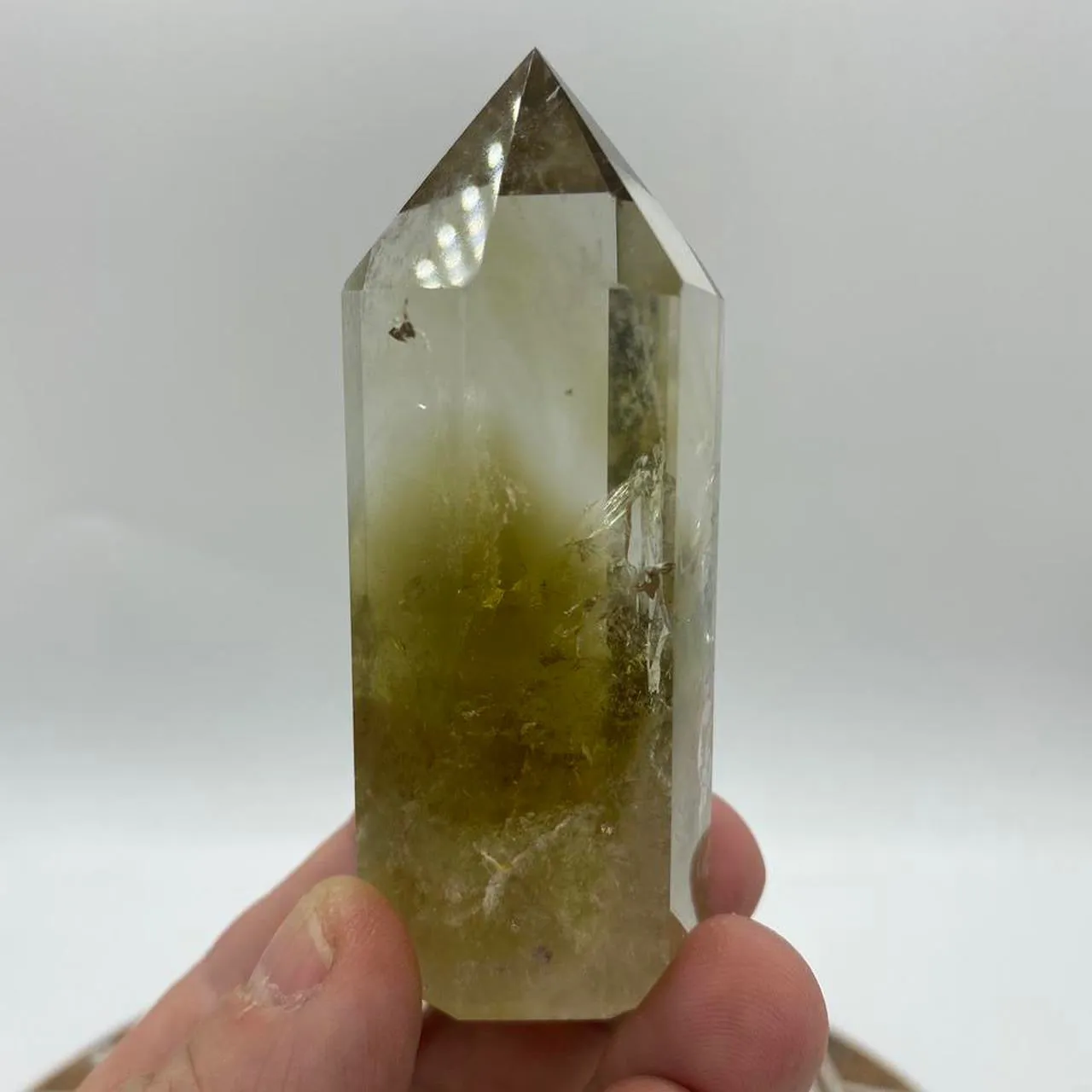 Natural Smokey Citrine Crystal Tower Point Generator