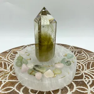 Natural Smokey Citrine Crystal Tower Point Generator