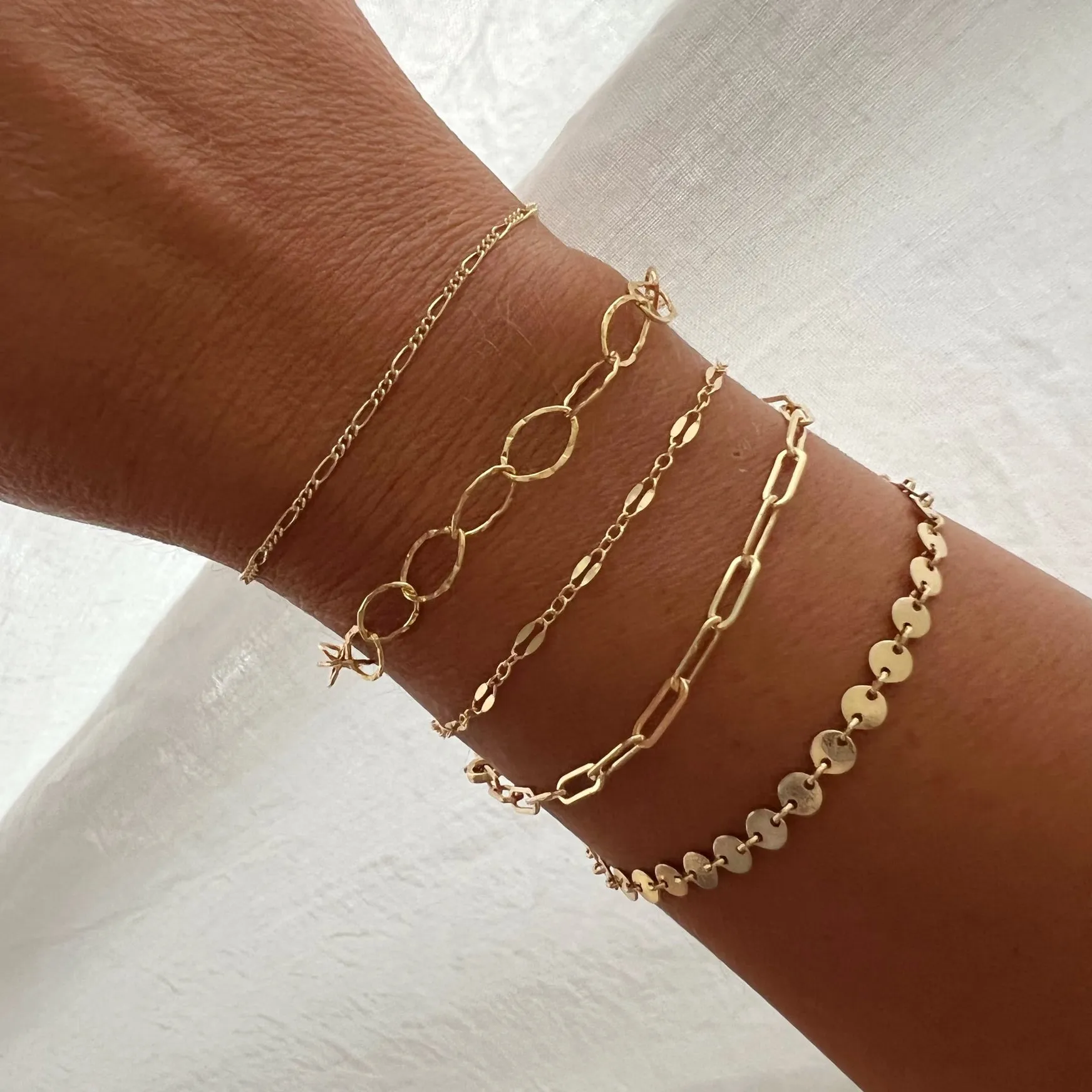 NEW! London Hammered Paperclip Chain Gold Filled Bracelet by True By Kristy