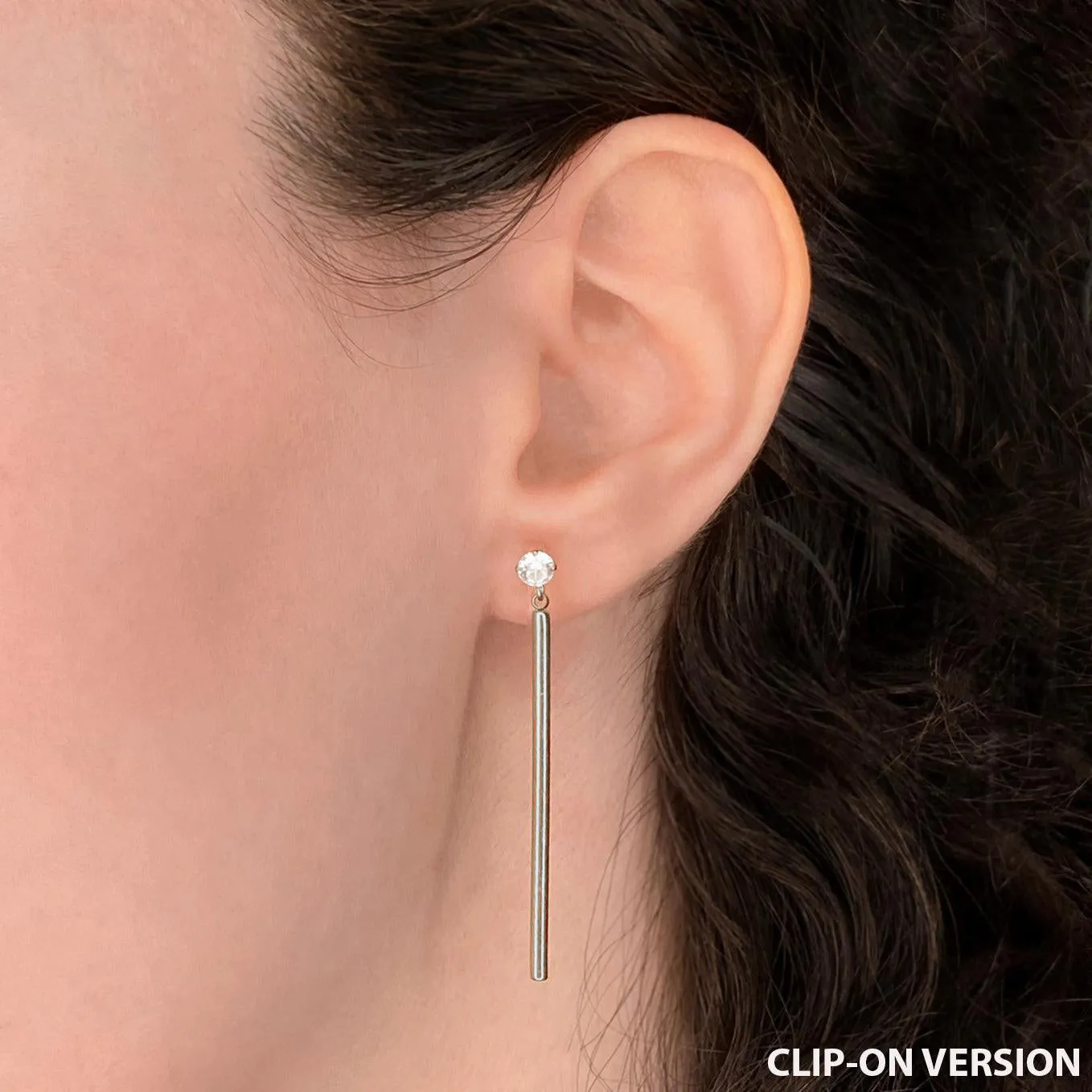 NIGHT OUT DANGLE CLIP-ON EARRINGS IN SILVER