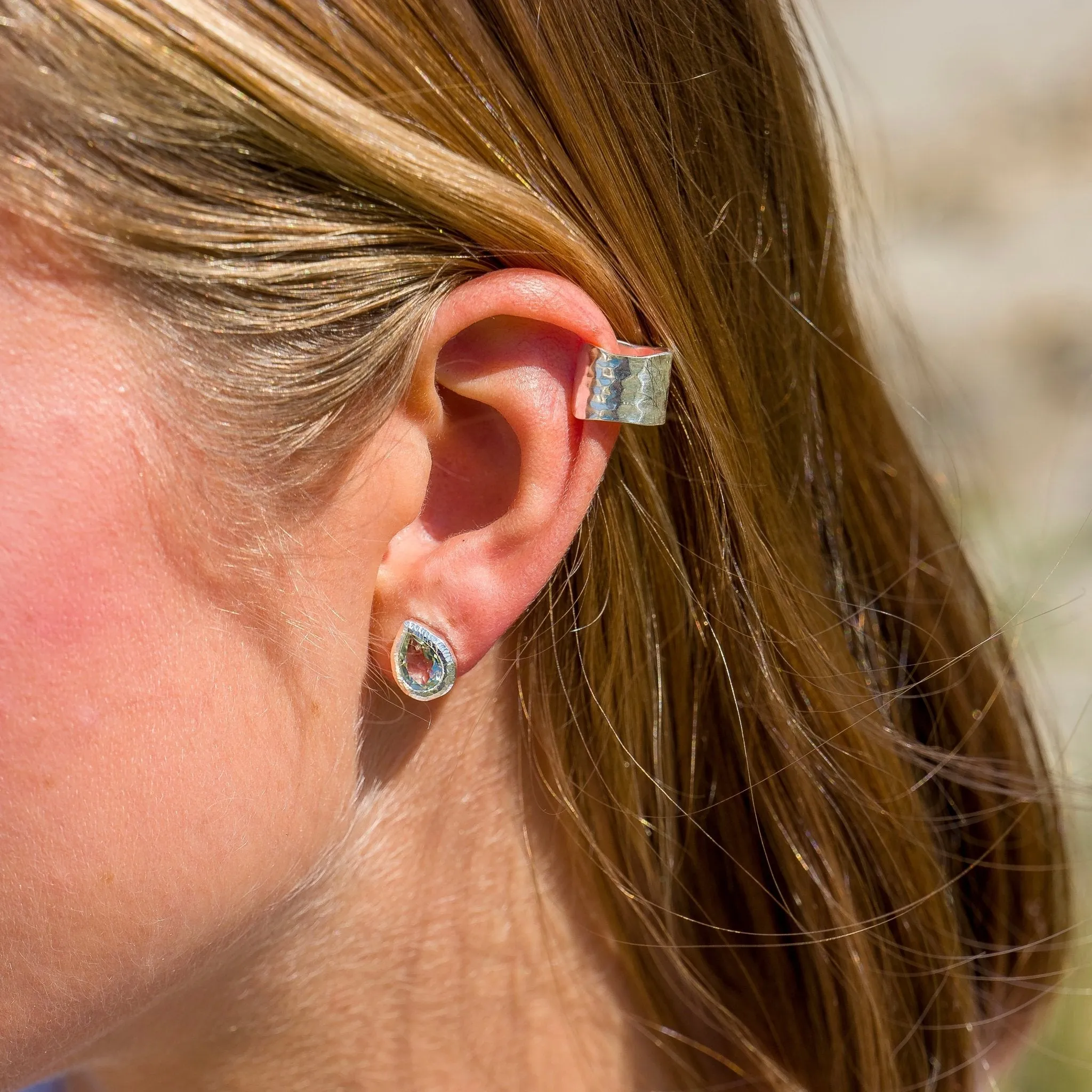 Ocean droplet Quartz studs
