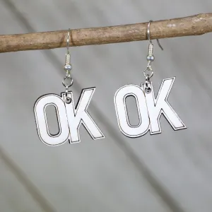 Oklahoma OK Wooden Dangle Earrings by Cate's Concepts, LLC