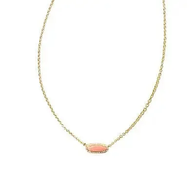 Open Box - Kendra Scott 14K Gold Over Brass Pendant Necklace - Coral Magnesite