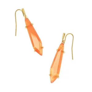 Open Box - Kendra Scott Catseye 14K Gold Over Brass Drop Earrings -Coral Catseye