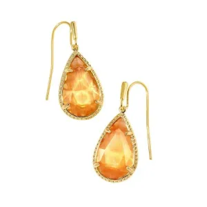 Open Box - Kendra Scott Sami Catseye 14K Gold Over Brass Drop Earrings - Coral Catseye