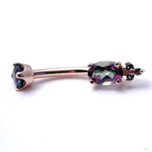 Oval with Tri Accent Navel Curve in Rose Gold with Topaz from BVLA