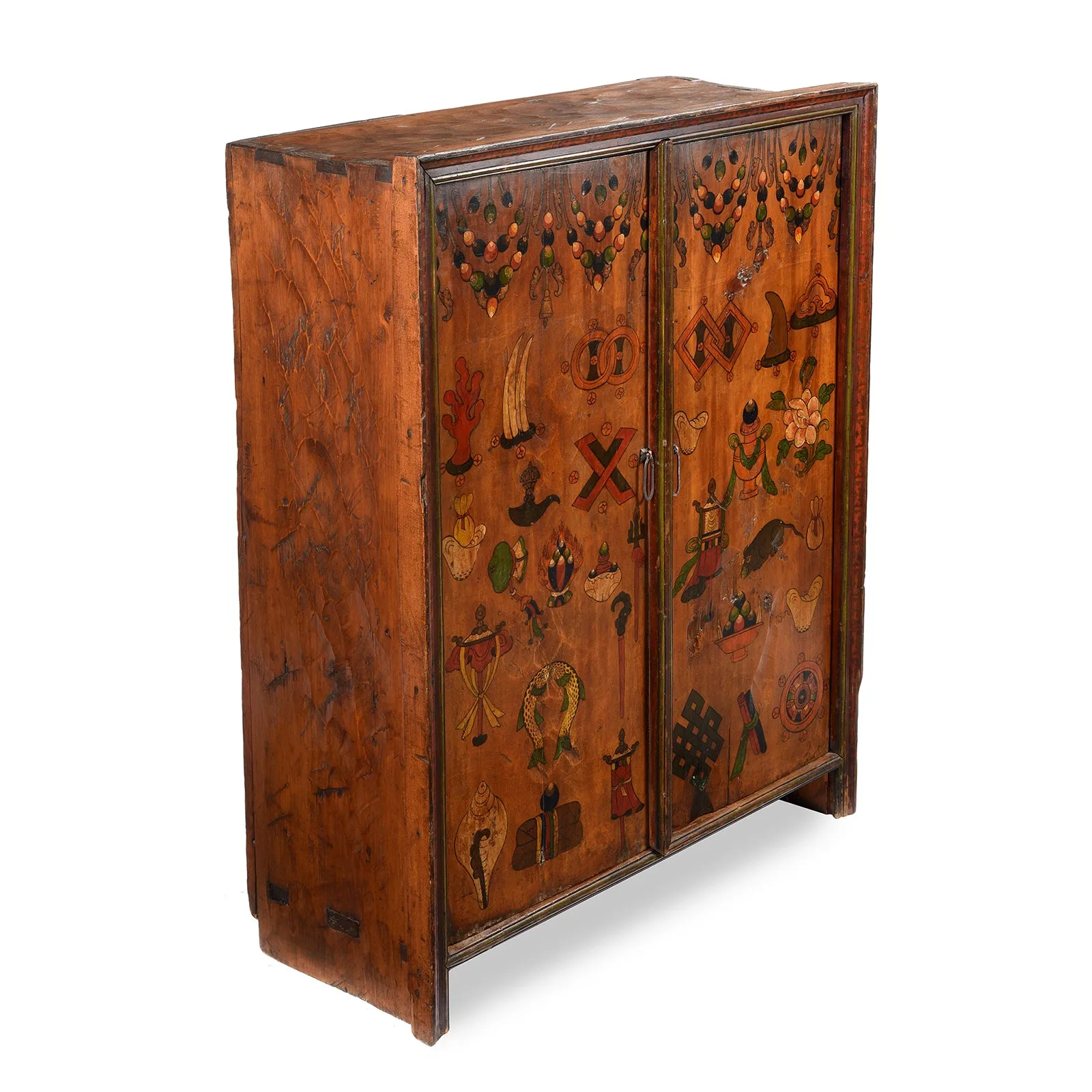 Painted Tibetan Torgam Offering Cabinet - 19thC