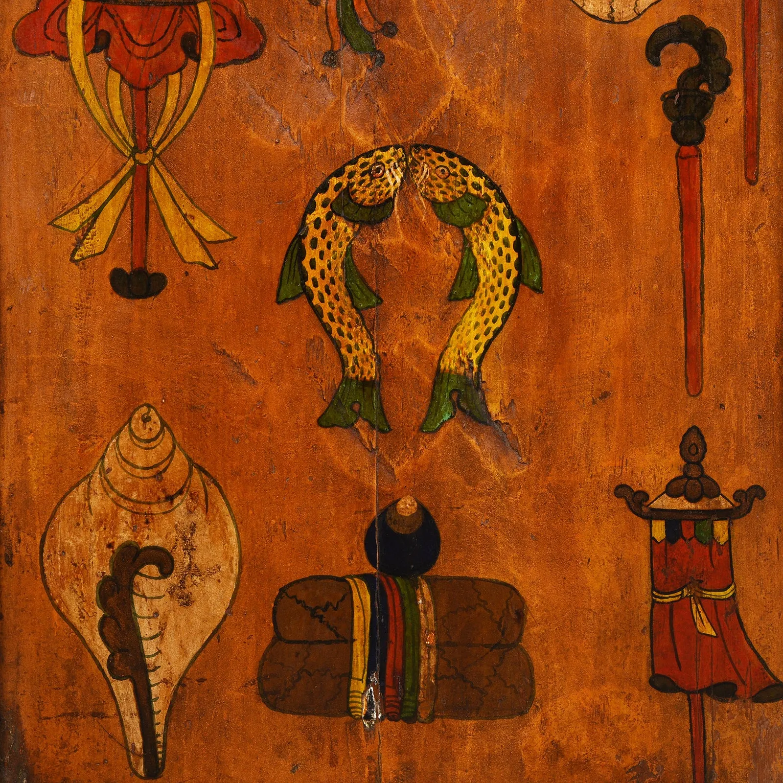 Painted Tibetan Torgam Offering Cabinet - 19thC