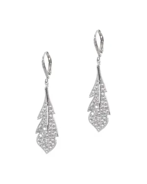 Pave Feather Earrings