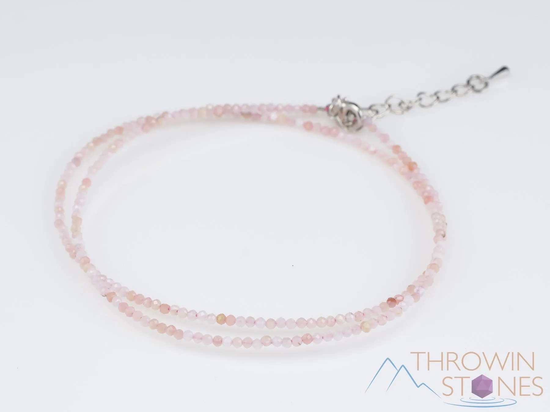 Pink CORAL Crystal Necklace, Choker - Faceted Seed Beads - Dainty Crystal Necklace, Beaded Necklace,  Handmade Jewelry, E1583