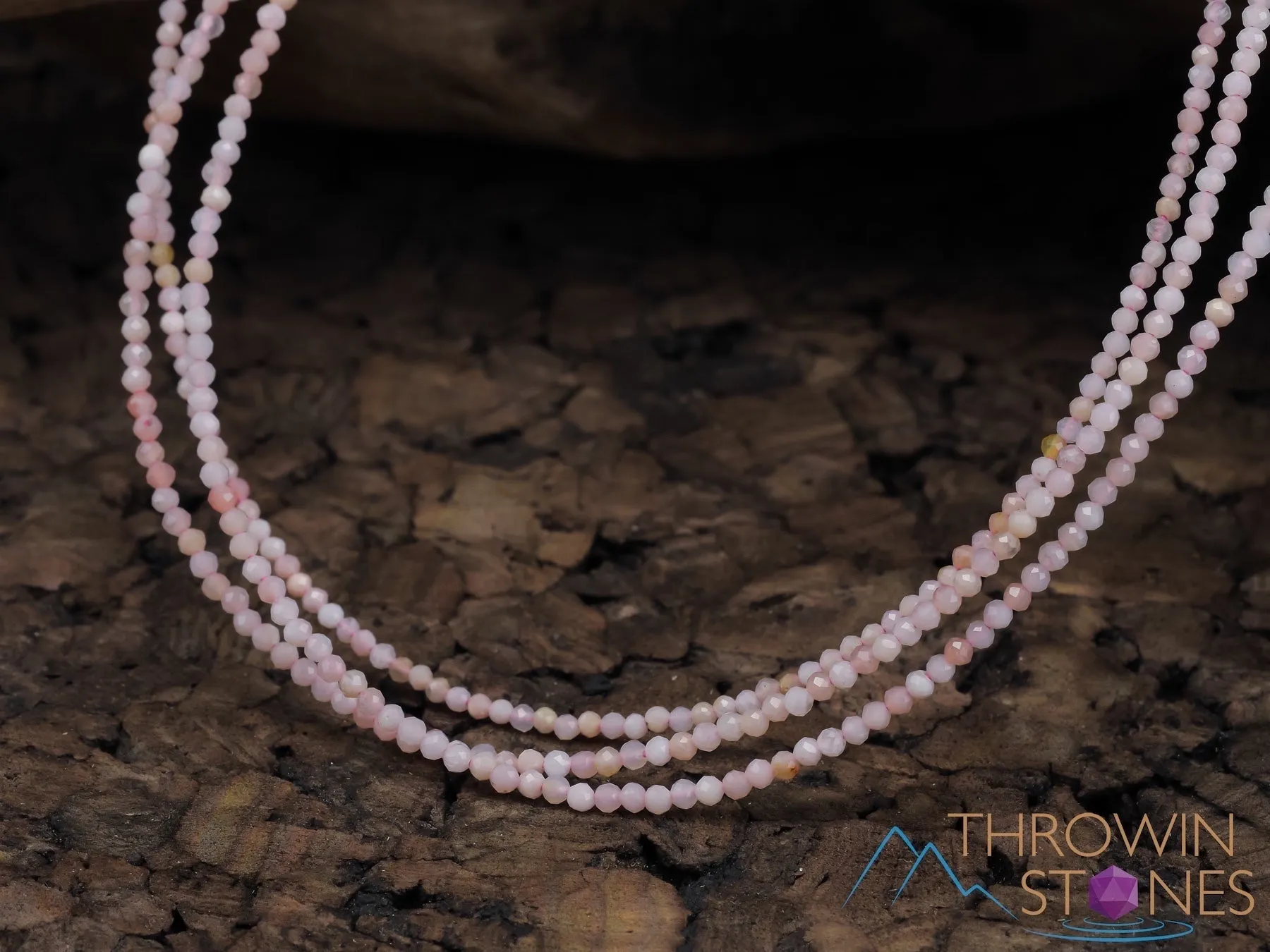 Pink CORAL Crystal Necklace, Choker - Faceted Seed Beads - Dainty Crystal Necklace, Beaded Necklace,  Handmade Jewelry, E1583