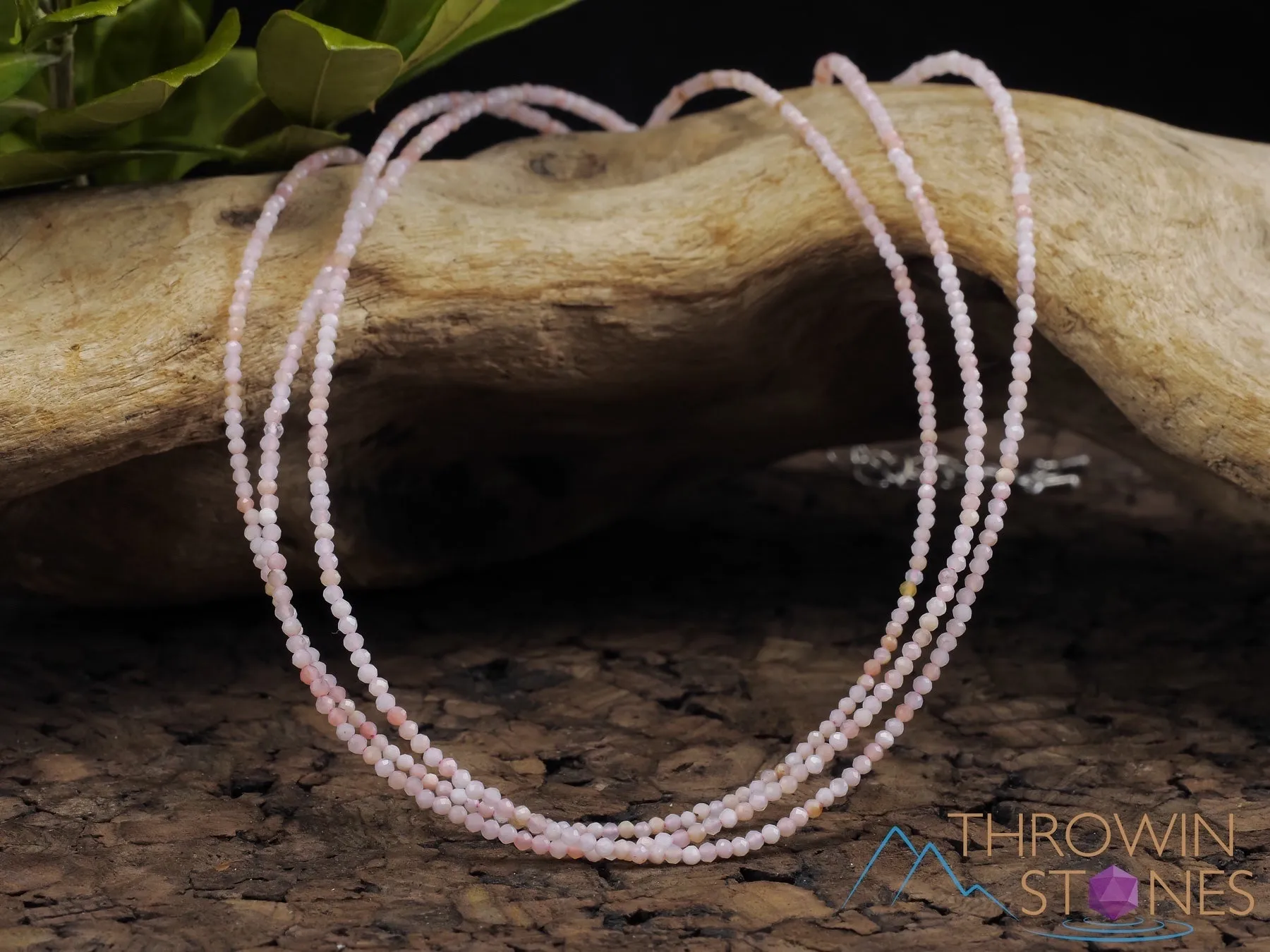 Pink CORAL Crystal Necklace, Choker - Faceted Seed Beads - Dainty Crystal Necklace, Beaded Necklace,  Handmade Jewelry, E1583