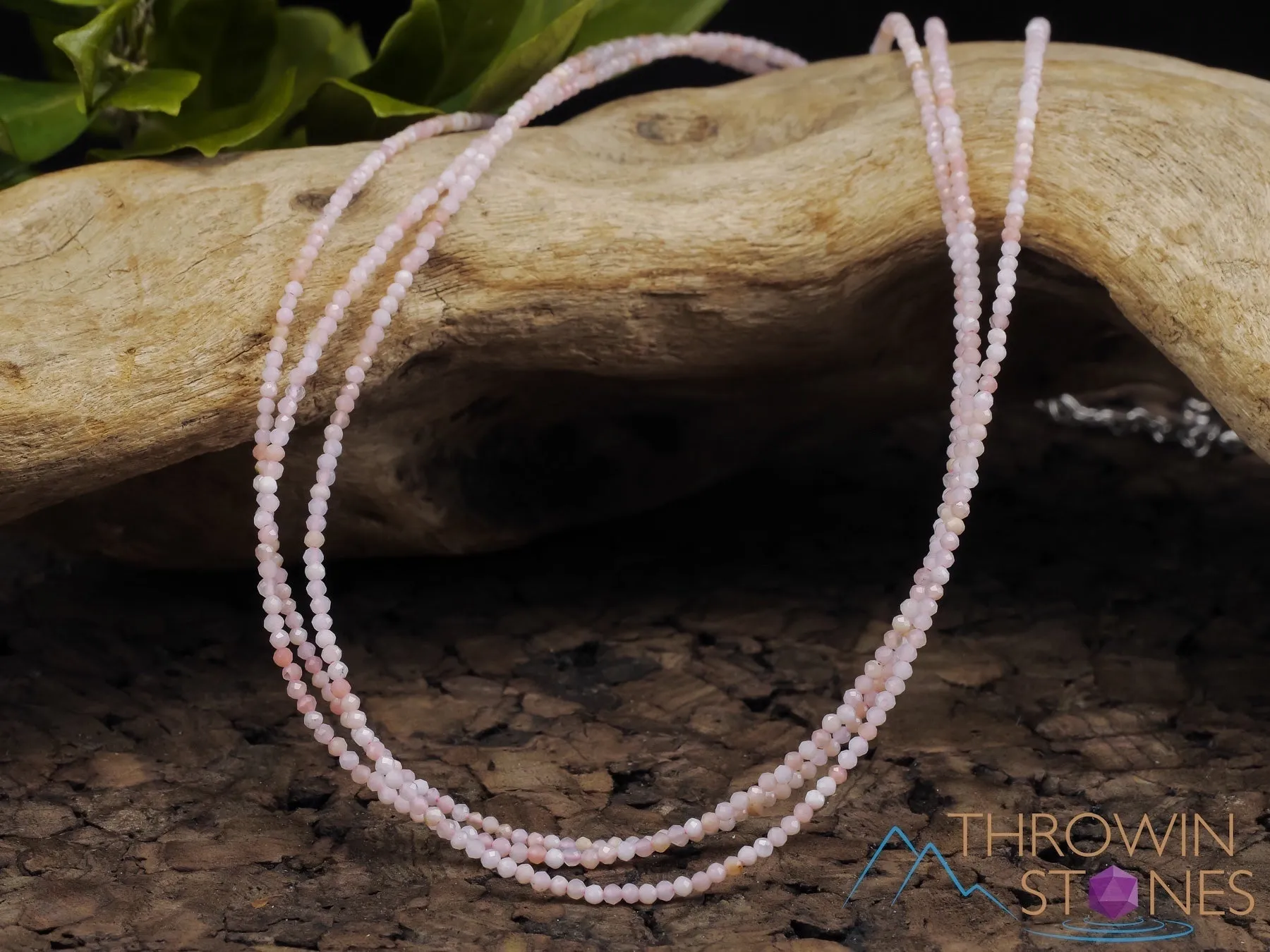 Pink CORAL Crystal Necklace, Choker - Faceted Seed Beads - Dainty Crystal Necklace, Beaded Necklace,  Handmade Jewelry, E1583