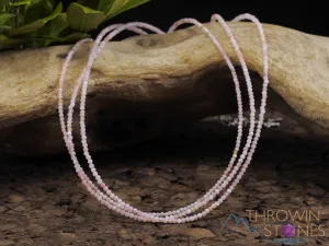 Pink CORAL Crystal Necklace, Choker - Faceted Seed Beads - Dainty Crystal Necklace, Beaded Necklace,  Handmade Jewelry, E1583