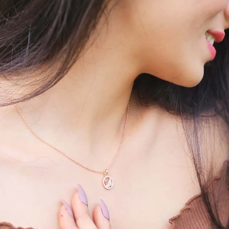 Radiant Rose Gold Swan Pendant Necklace