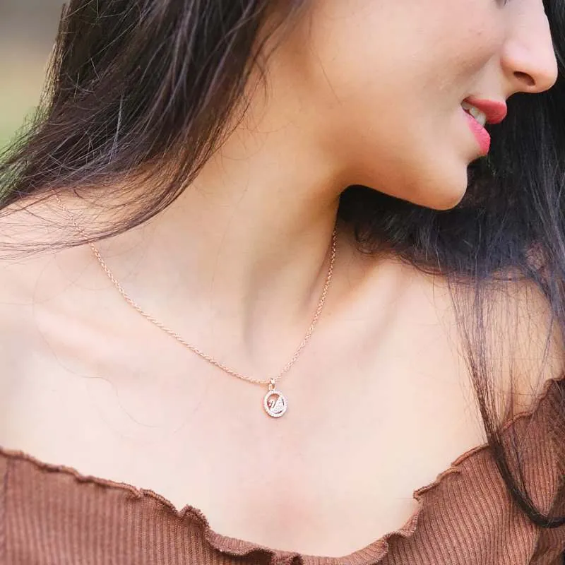 Radiant Rose Gold Swan Pendant Necklace